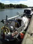 AVIGNON, Relais nautique, along side because the pontoons of the yacht harbour were destroyed by the flood in 2003